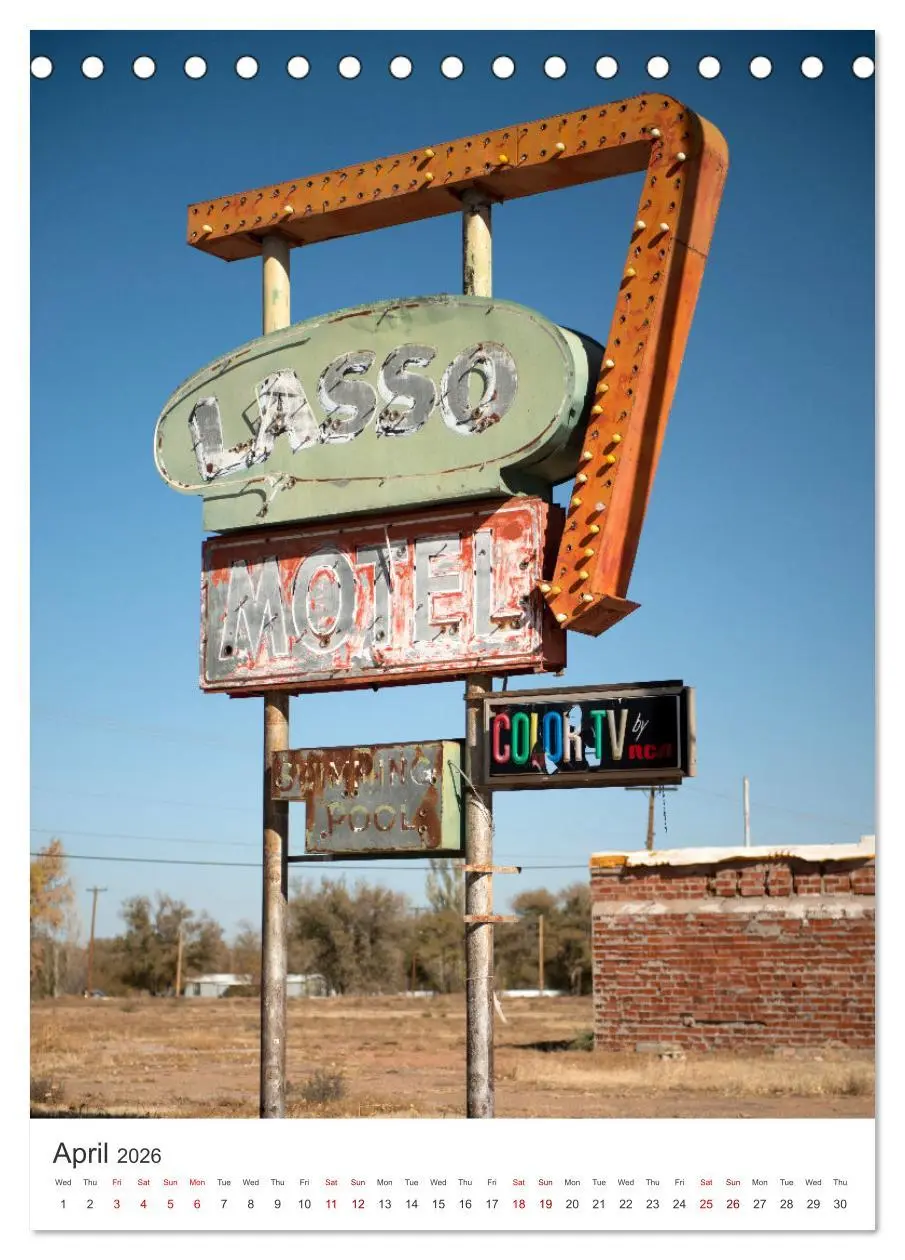 Bild: 9783516543476 | Historic Route 66 Motel (Desk Calendar 2026 DIN A5 portrait),...