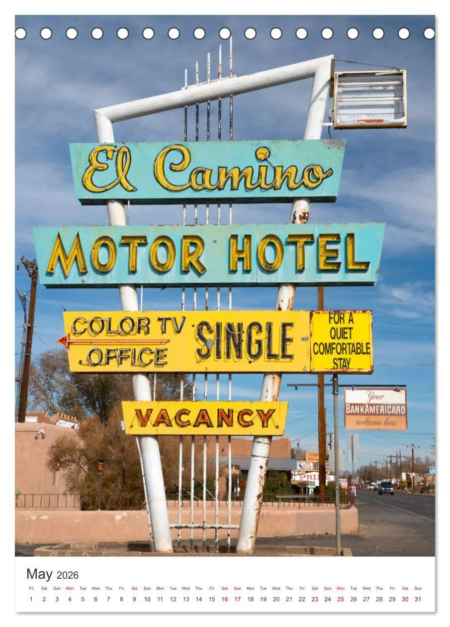 Bild: 9783516543476 | Historic Route 66 Motel (Desk Calendar 2026 DIN A5 portrait),...