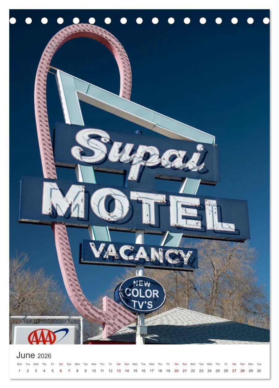 Bild: 9783516543476 | Historic Route 66 Motel (Desk Calendar 2026 DIN A5 portrait),...