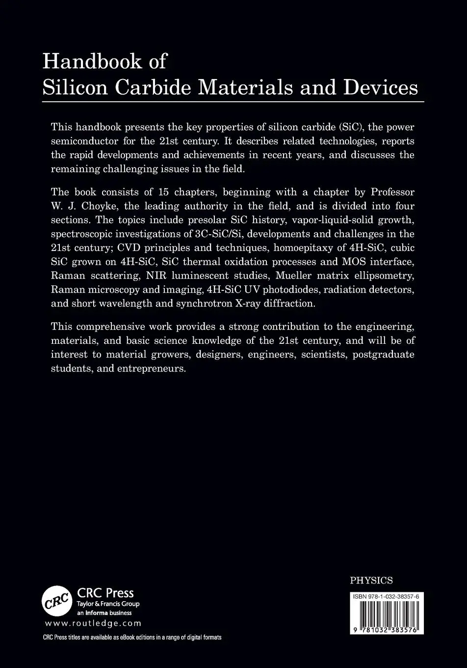 Rückseite: 9781032383576 | Handbook of Silicon Carbide Materials and Devices | Zhe Chuan Feng