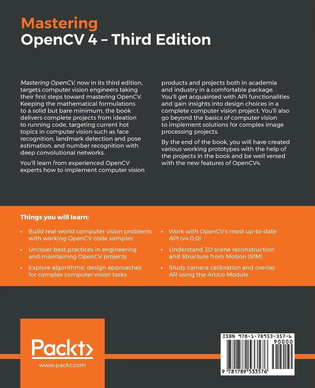 Rückseite: 9781789533576 | Mastering OpenCV 4 - Third Edition | Roy Shilkrot (u. a.) | Buch