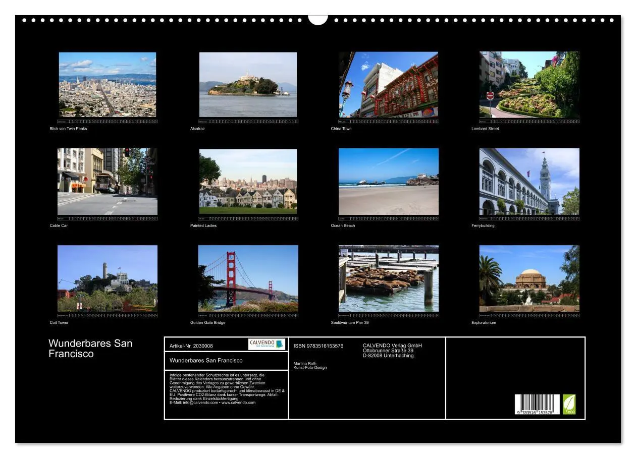 Bild: 9783516153576 | Wunderbares San Francisco (Wandkalender 2026 DIN A2 quer), CALVENDO...