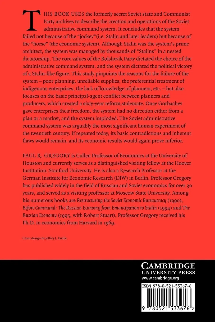 Rückseite: 9780521533676 | The Political Economy of Stalinism | Paul R. Gregory | Taschenbuch