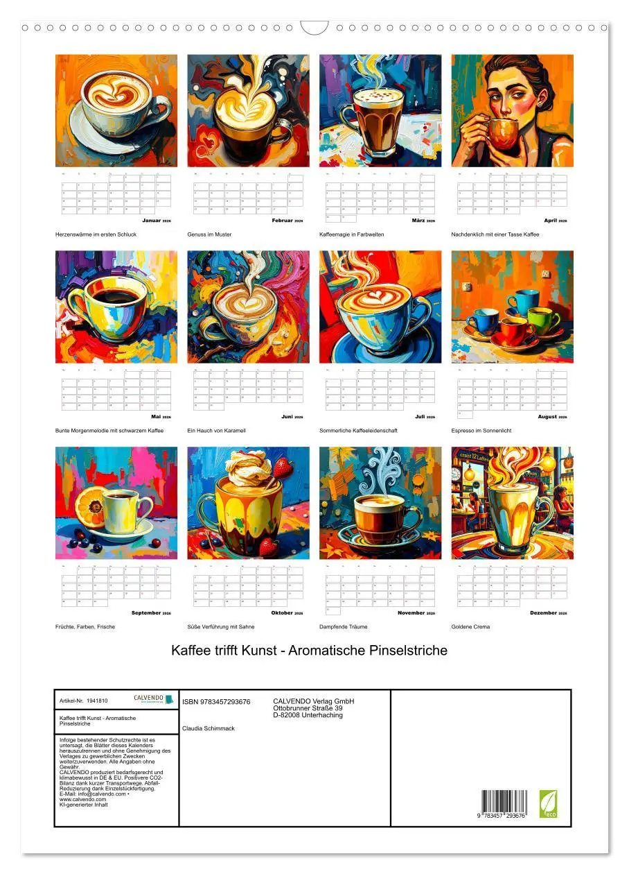 Bild: 9783457293676 | Kaffee trifft Kunst - Aromatische Pinselstriche (Wandkalender 2026...