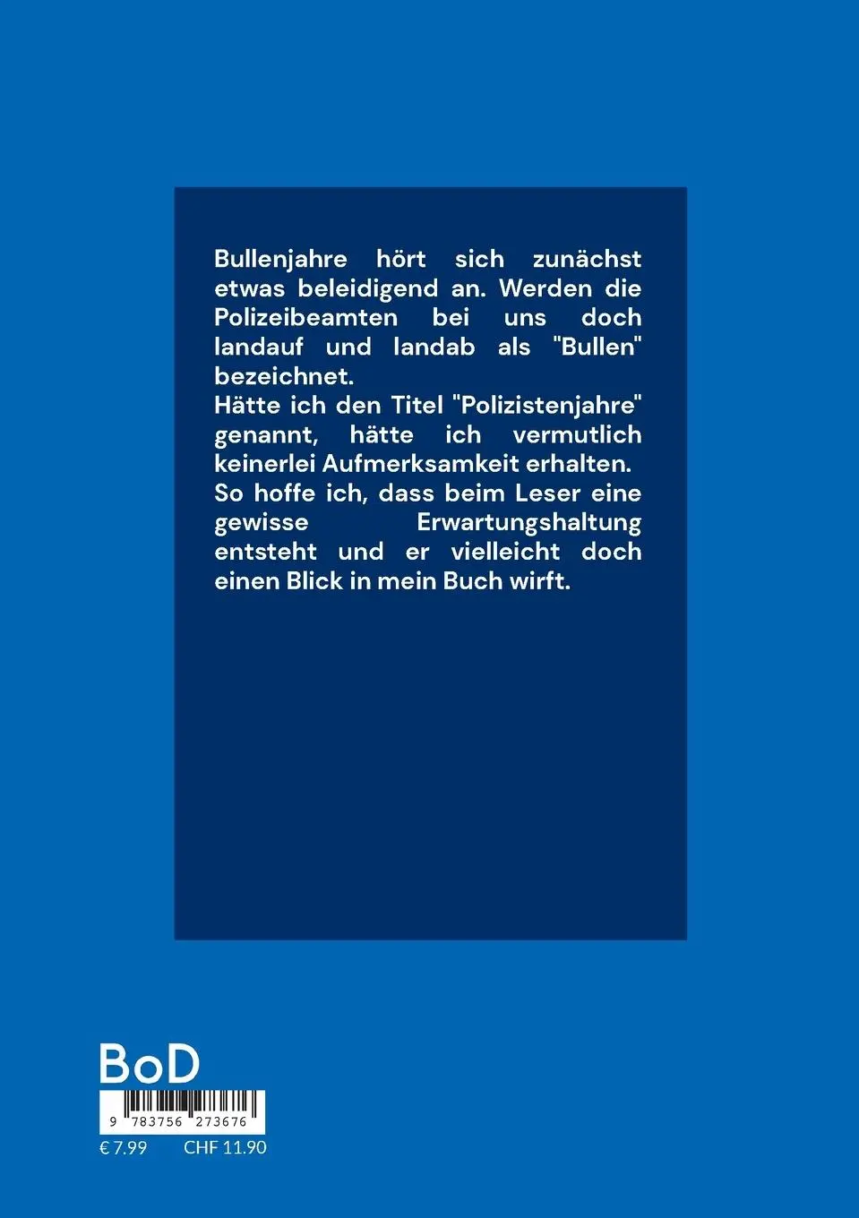 Rückseite: 9783756273676 | Bullenjahre | Joachim Kilian | Taschenbuch | Paperback | 132 S. | 2023