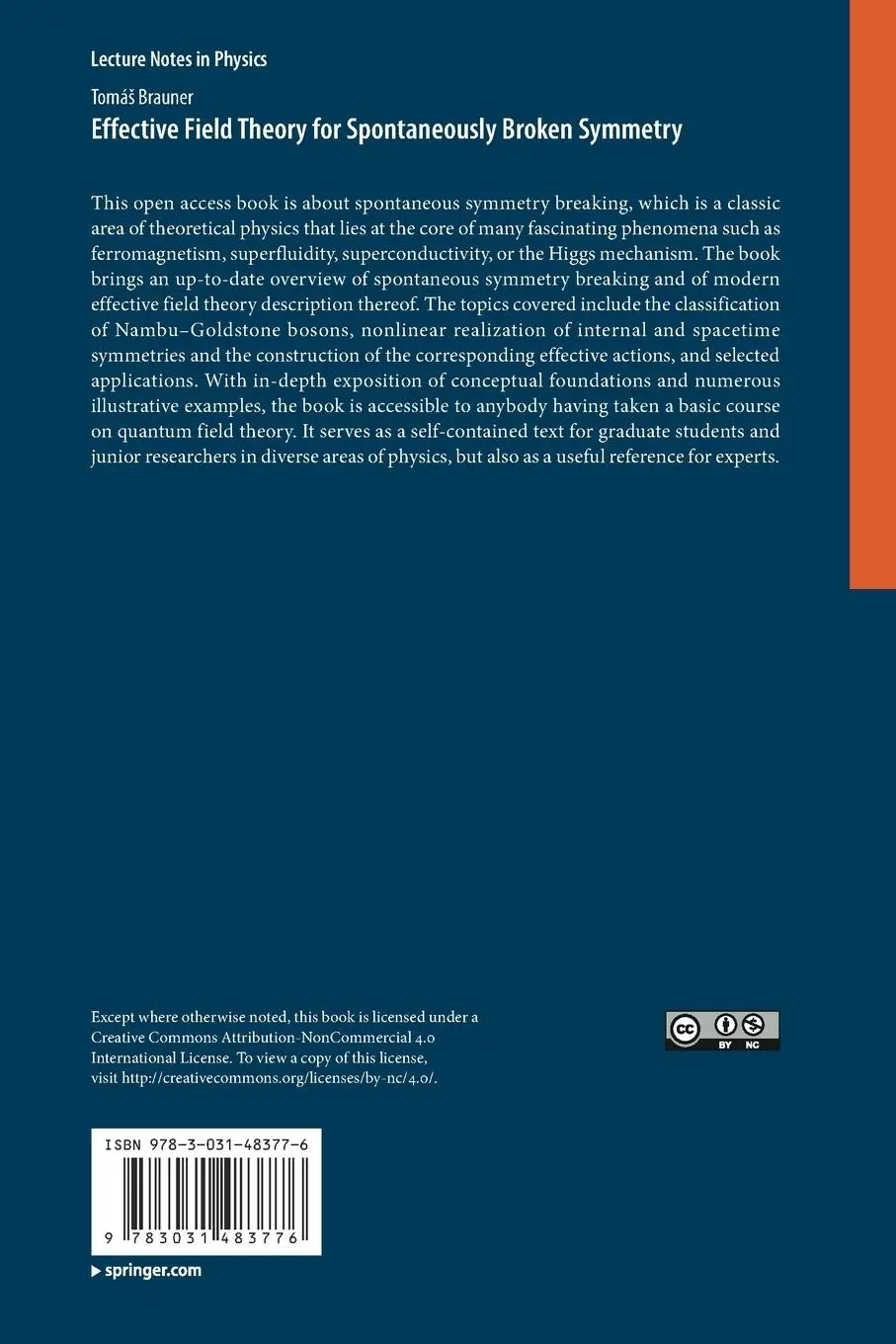 Rückseite: 9783031483776 | Effective Field Theory for Spontaneously Broken Symmetry | Brauner