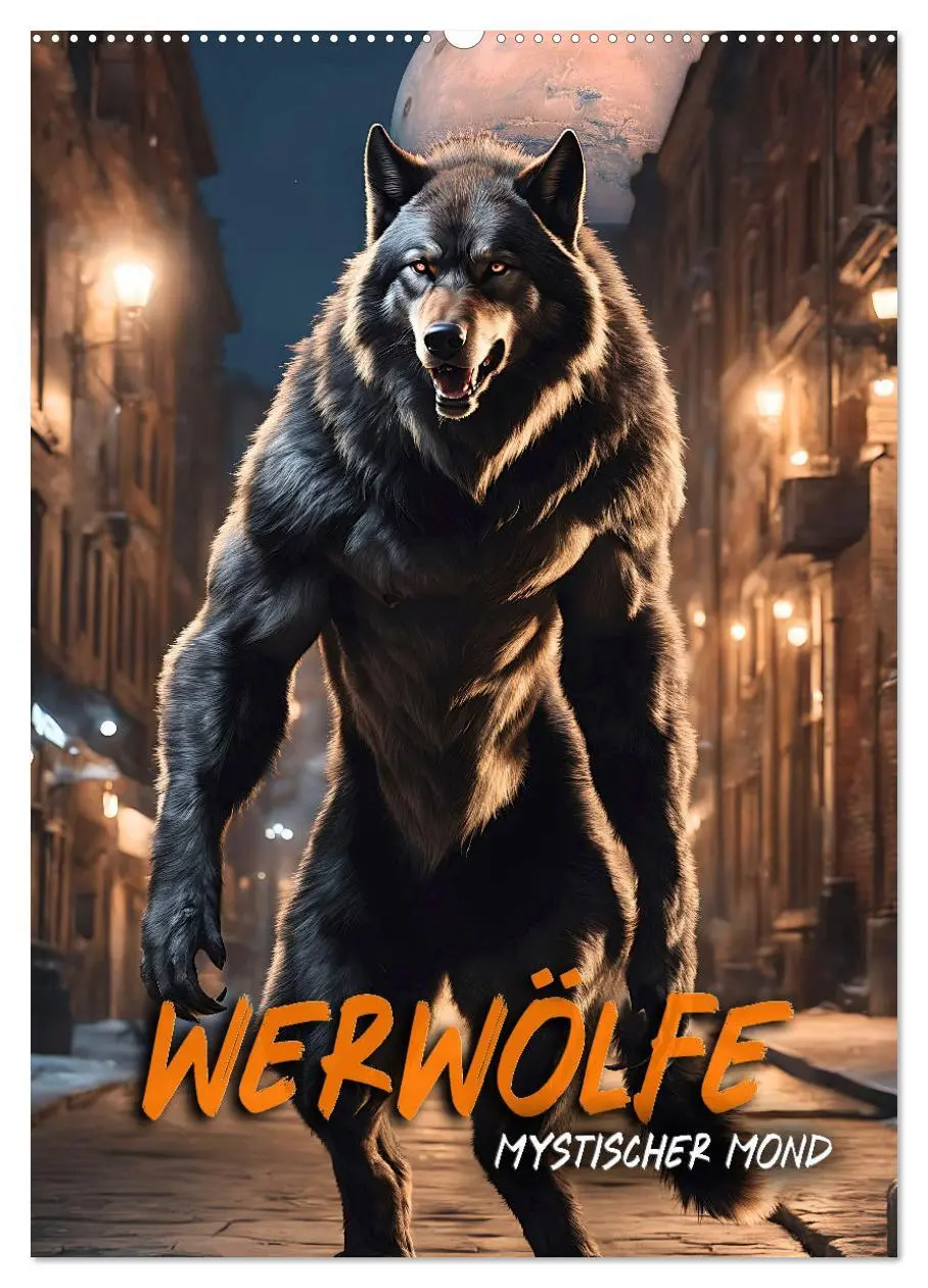 Cover: 9783516293876 | Werwölfe - mystischer Mond (Wandkalender 2026 DIN A2 hoch),...