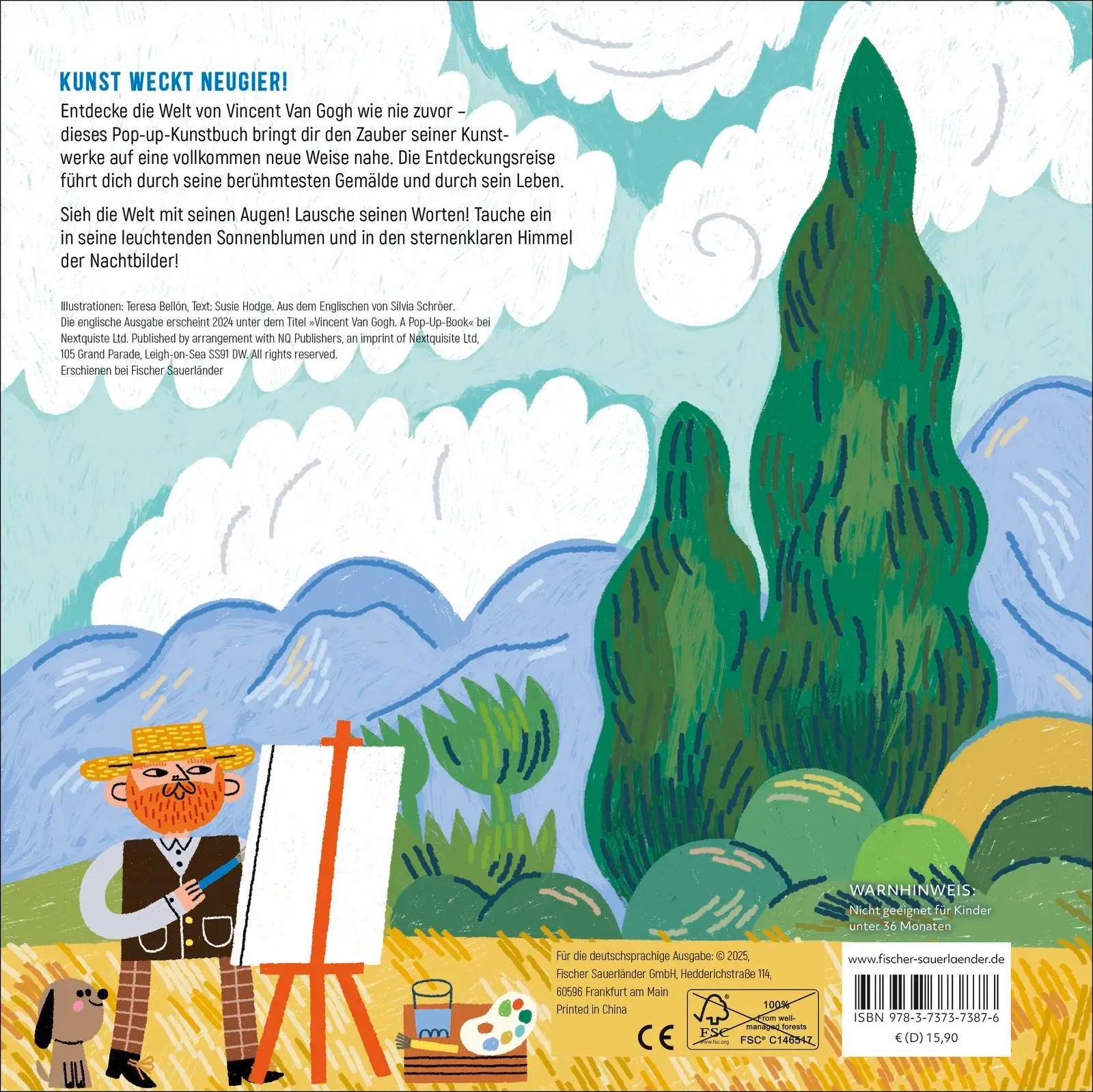 Rückseite: 9783737373876 | ART POPS: Vincent Van Gogh | Susie Hodge | Buch | 12 S. | Deutsch