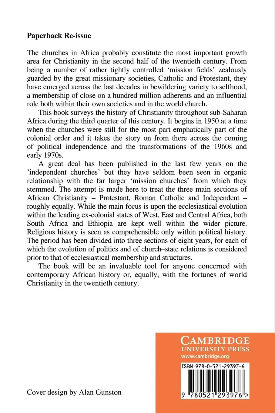 Rückseite: 9780521293976 | A History of African Christianity 1950 1975 | Adrian Hastings | Buch