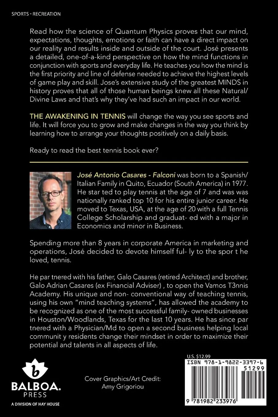 Rückseite: 9781982233976 | The Awakening in Tennis | José Antonio Casares-Falconi | Taschenbuch