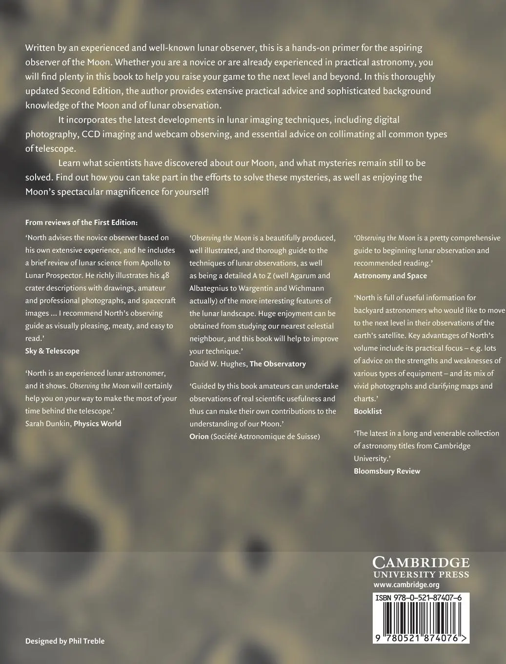 Rückseite: 9780521874076 | Observing the Moon | The Modern Astronomer's Guide | Gerald North