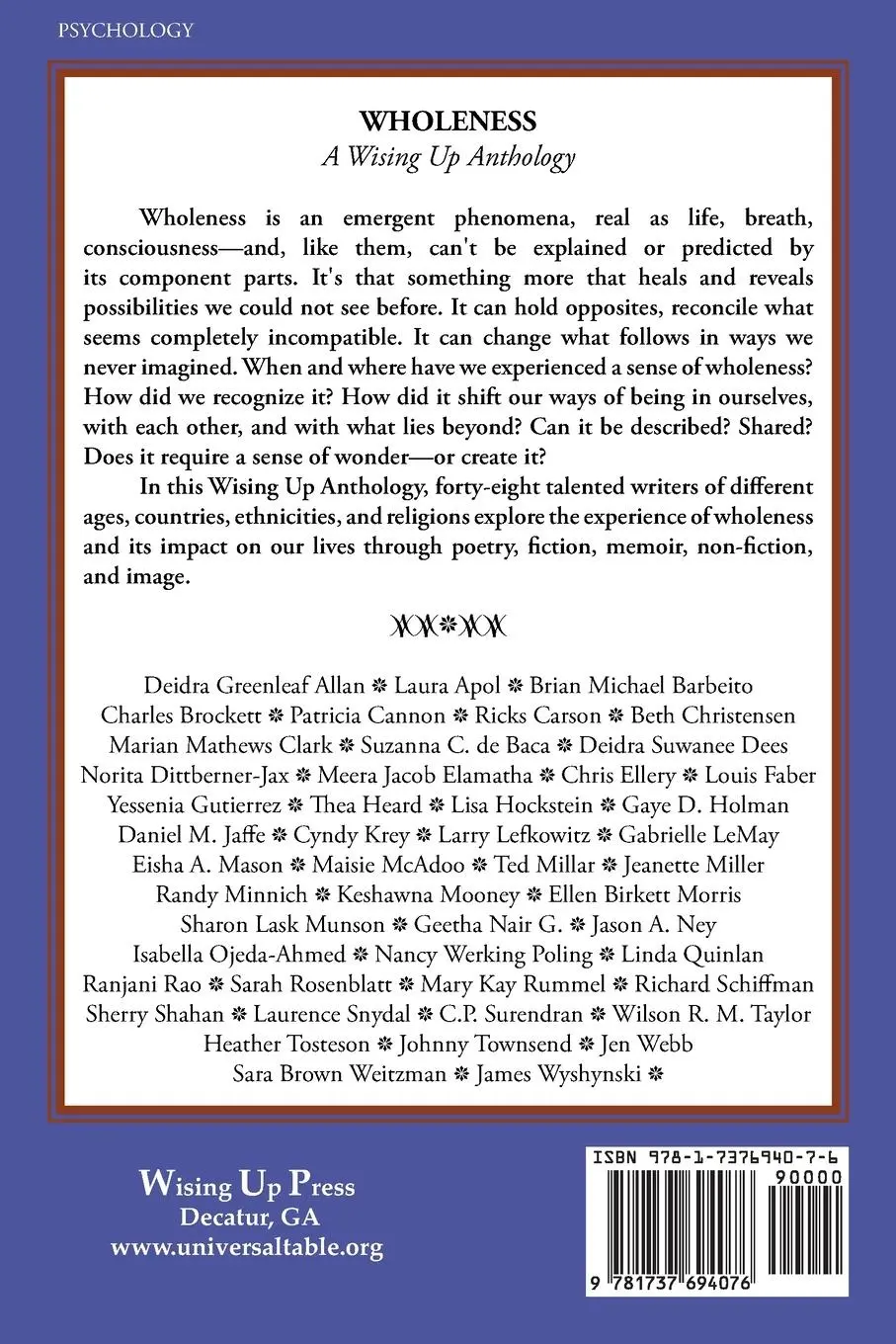 Rückseite: 9781737694076 | WHOLENESS, A Wising Up Anthology | Heather Tosteson (u. a.) | Buch