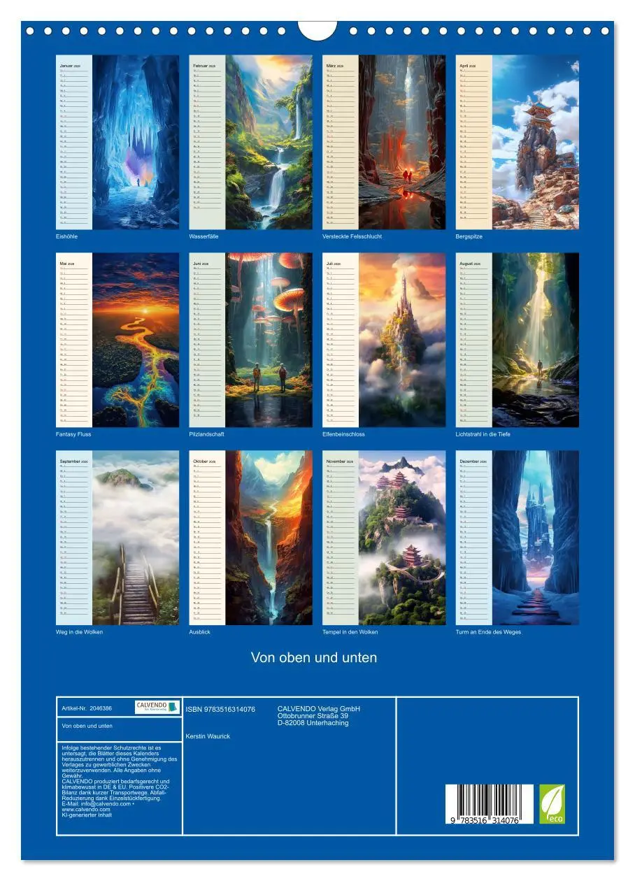 Bild: 9783516314076 | Von oben und unten (Wandkalender 2026 DIN A3 hoch), CALVENDO...