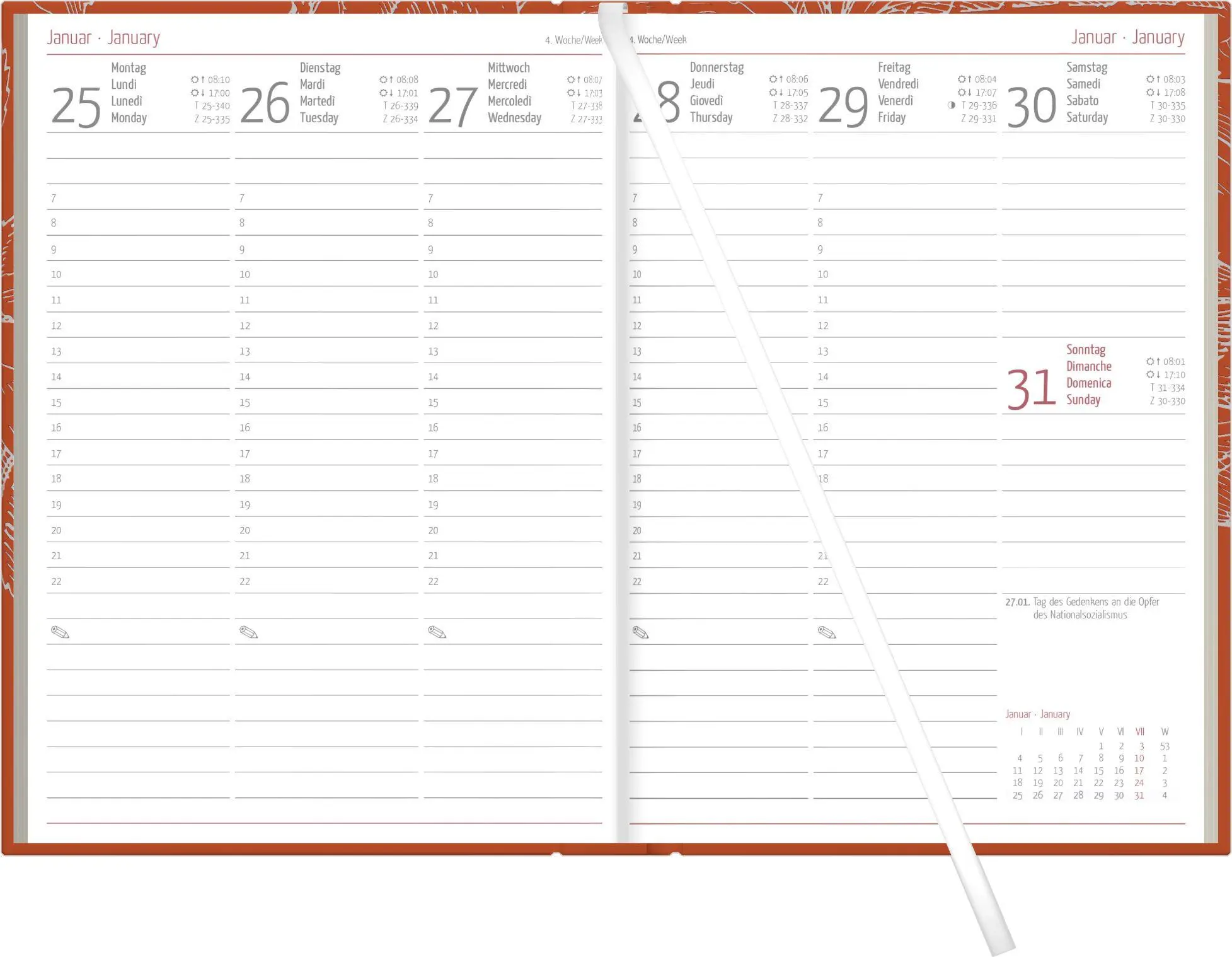 Bild: 4069095014176 | Wochenbuch Blauer Engel* chestnut 1W/2S 2027 | KG | Kalender | 128 S.