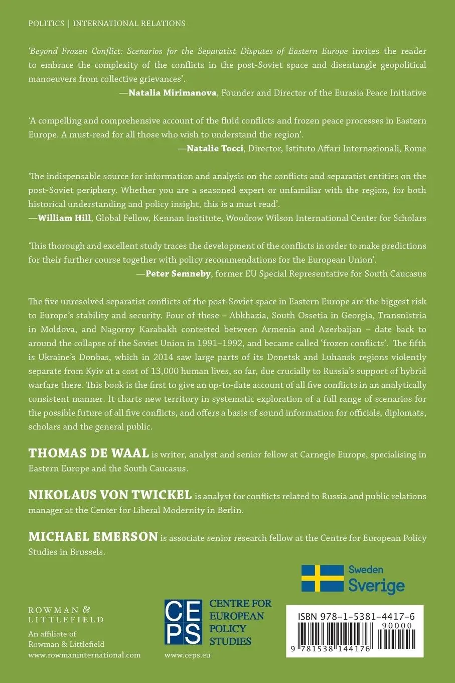 Rückseite: 9781538144176 | Beyond Frozen Conflict | Thomas De Waal (u. a.) | Taschenbuch | 2020