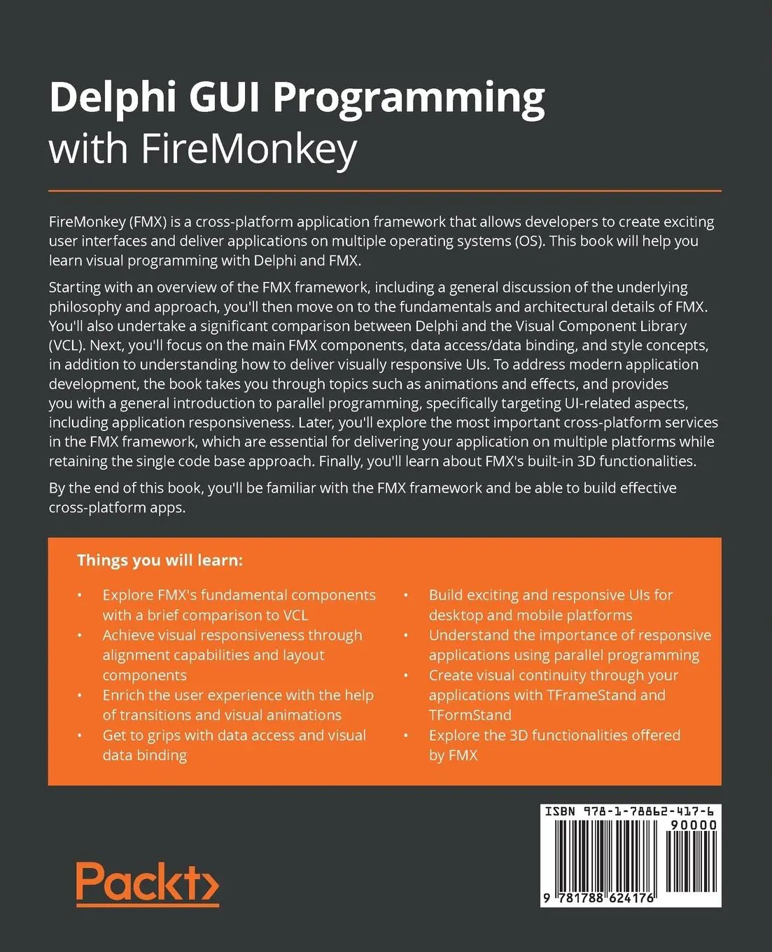 Rückseite: 9781788624176 | Delphi GUI Programming with FireMonkey | Andrea Magni | Taschenbuch