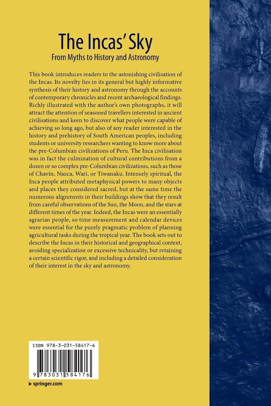 Rückseite: 9783031584176 | The Incas' Sky | From Myths to History and Astronomy | Émile Biémont