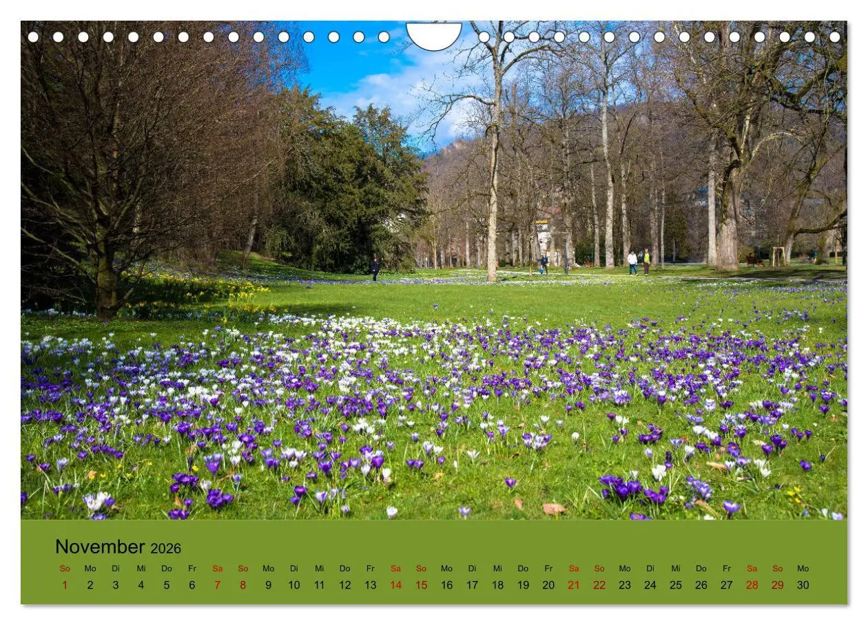 Bild: 9783457834176 | Kurpark Baden-Baden (Wandkalender 2026 DIN A4 quer), CALVENDO...
