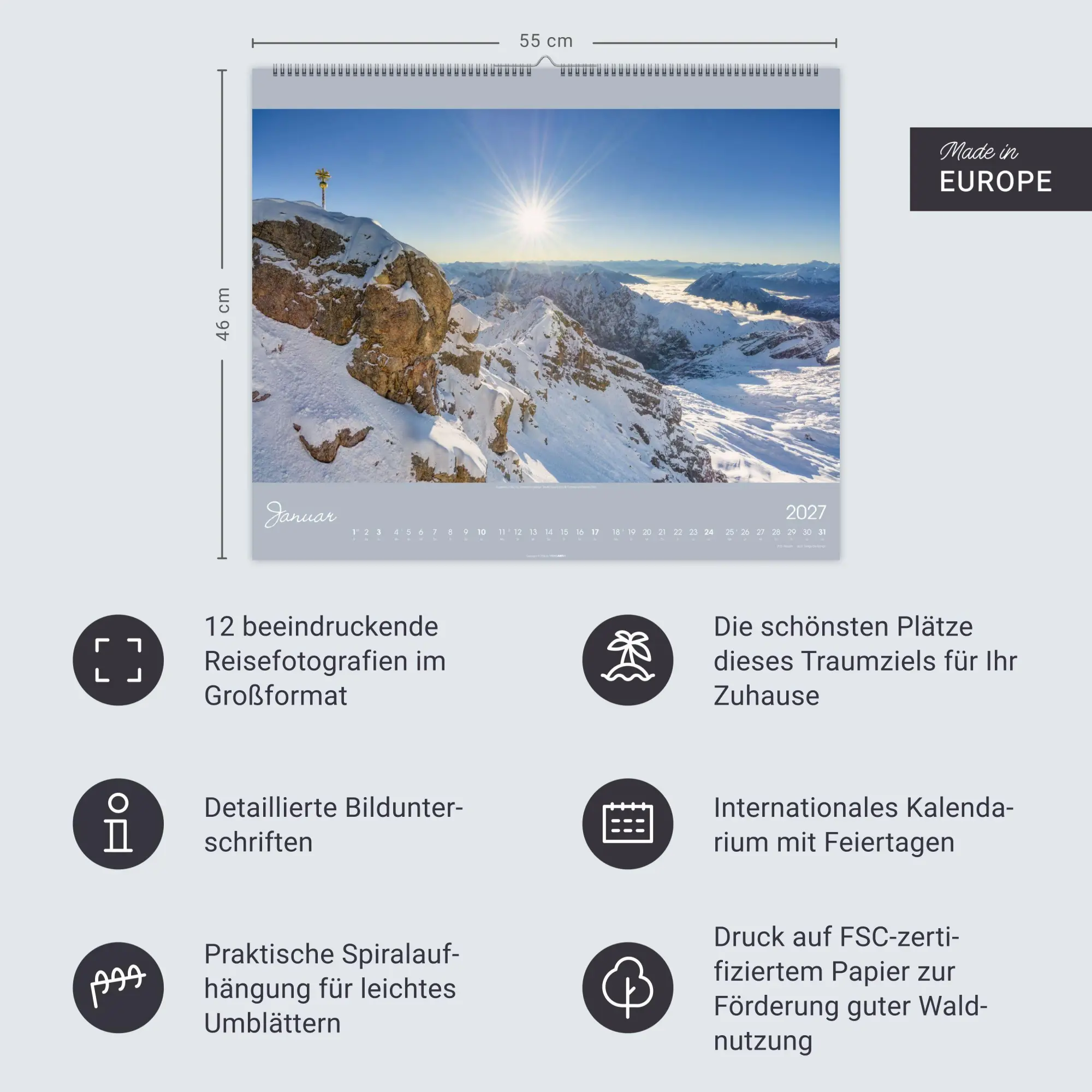 Bild: 9783839904176 | Alpen im Licht Kalender 2027 | Kalender | Reisekalender Weingarten