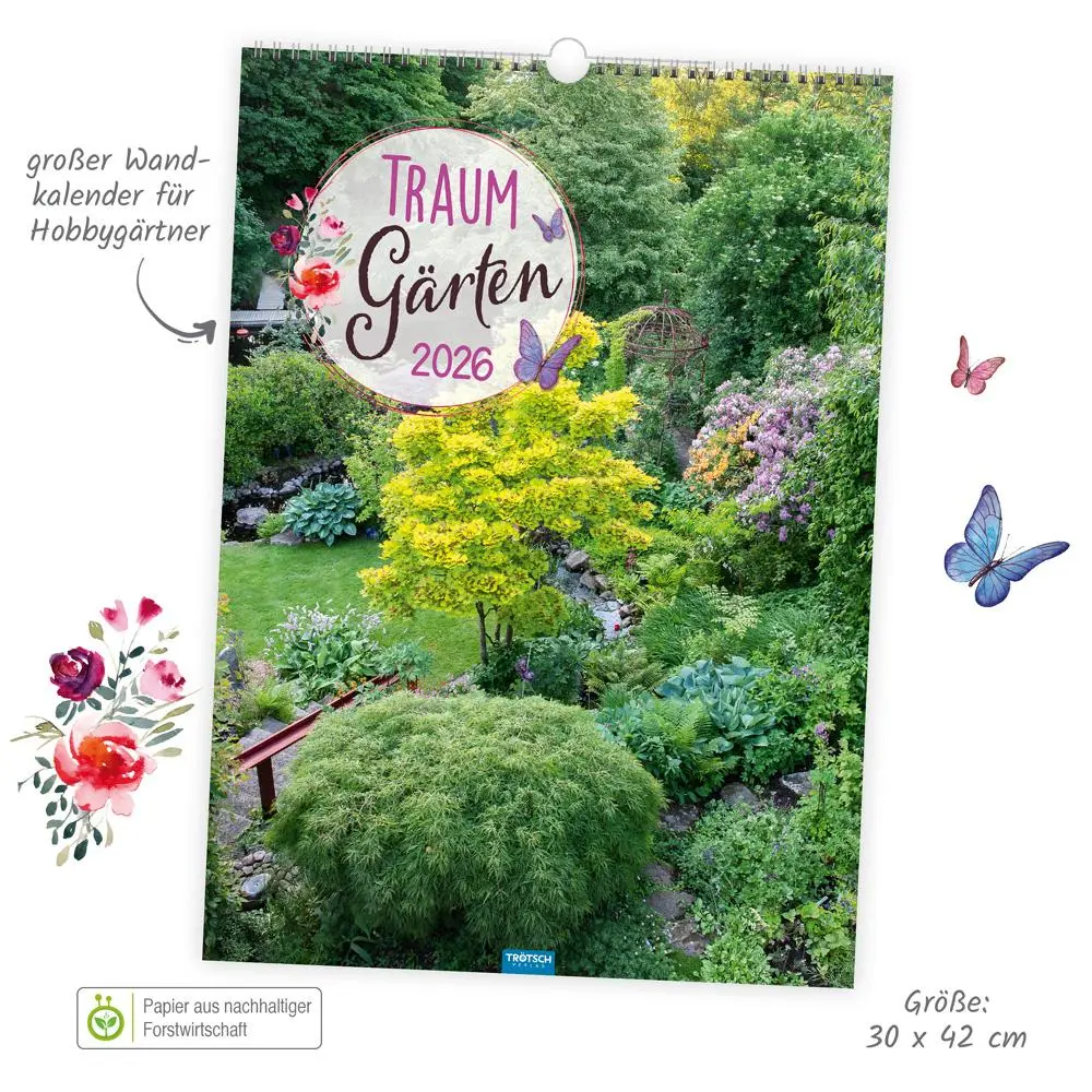 Bild: 9783988024176 | Trötsch Großbildkalender Traumgärten 2026 | Wandkalender | KG | XXIV
