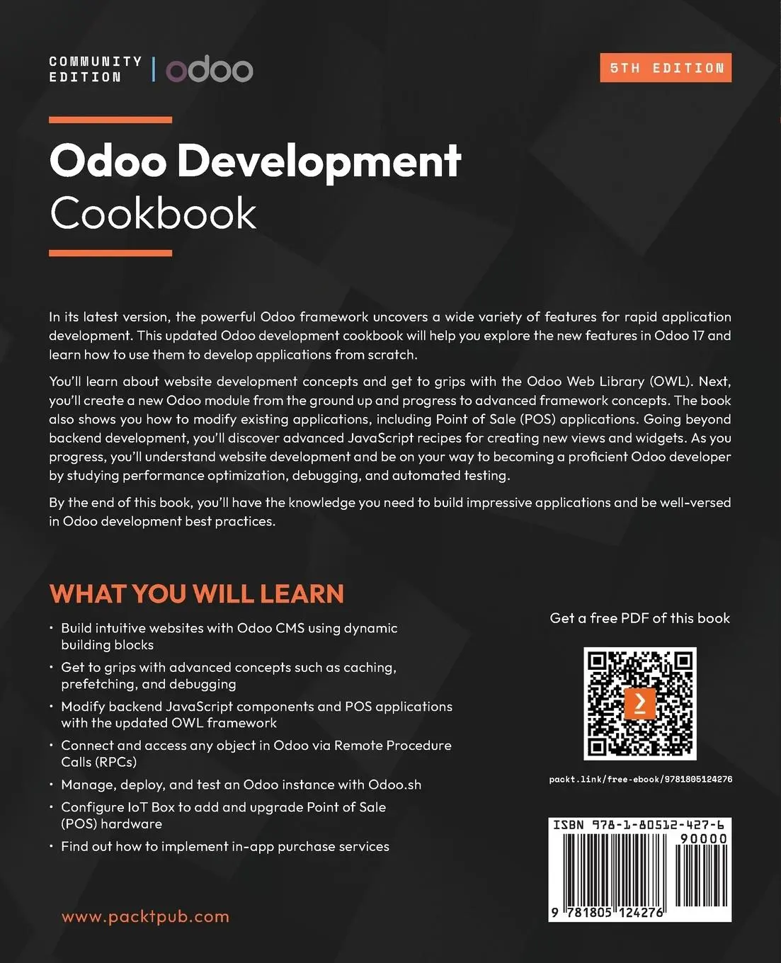 Rückseite: 9781805124276 | Odoo Development Cookbook - Fifth Edition | Husen Daudi (u. a.) | Buch