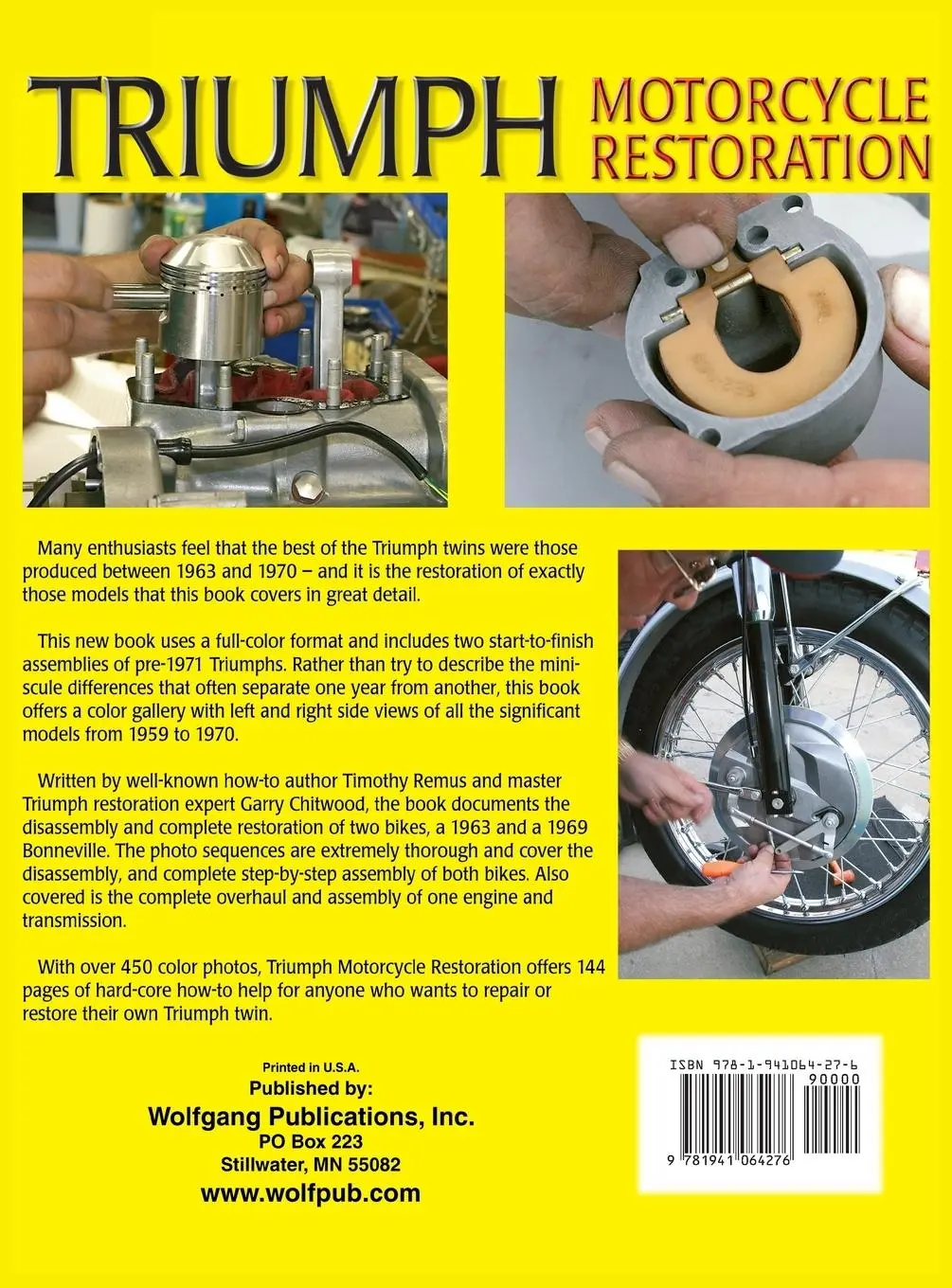 Rückseite: 9781941064276 | Triumph Motorcycle Restoration | Timothy Remus (u. a.) | Buch | 2013