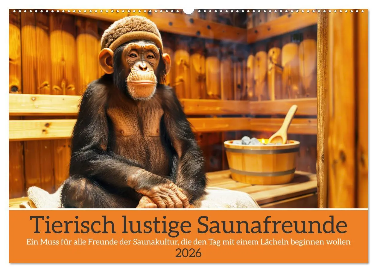 Cover: 9783457374276 | Tierisch lustige Saunafreunde (Wandkalender 2026 DIN A2 quer),...