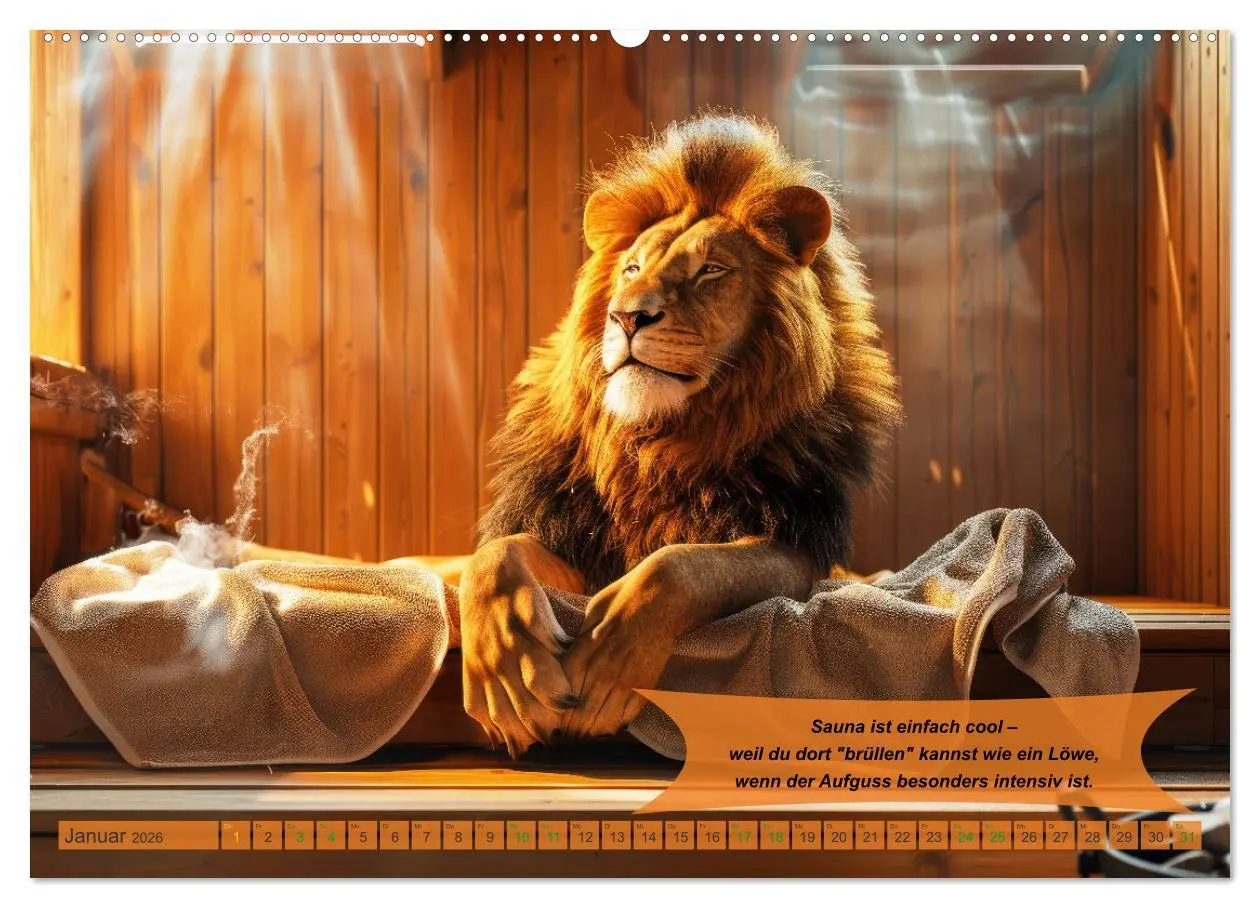 Bild: 9783457374276 | Tierisch lustige Saunafreunde (Wandkalender 2026 DIN A2 quer),...