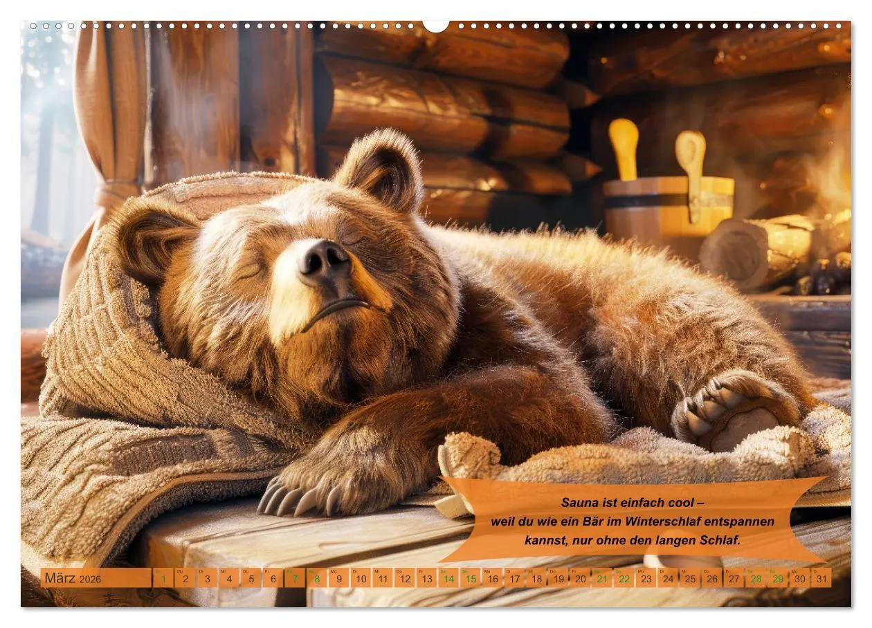 Bild: 9783457374276 | Tierisch lustige Saunafreunde (Wandkalender 2026 DIN A2 quer),...