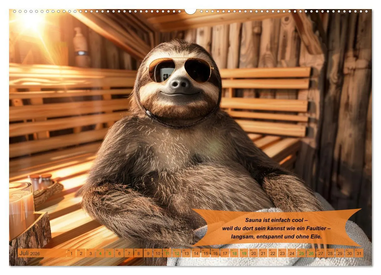 Bild: 9783457374276 | Tierisch lustige Saunafreunde (Wandkalender 2026 DIN A2 quer),...