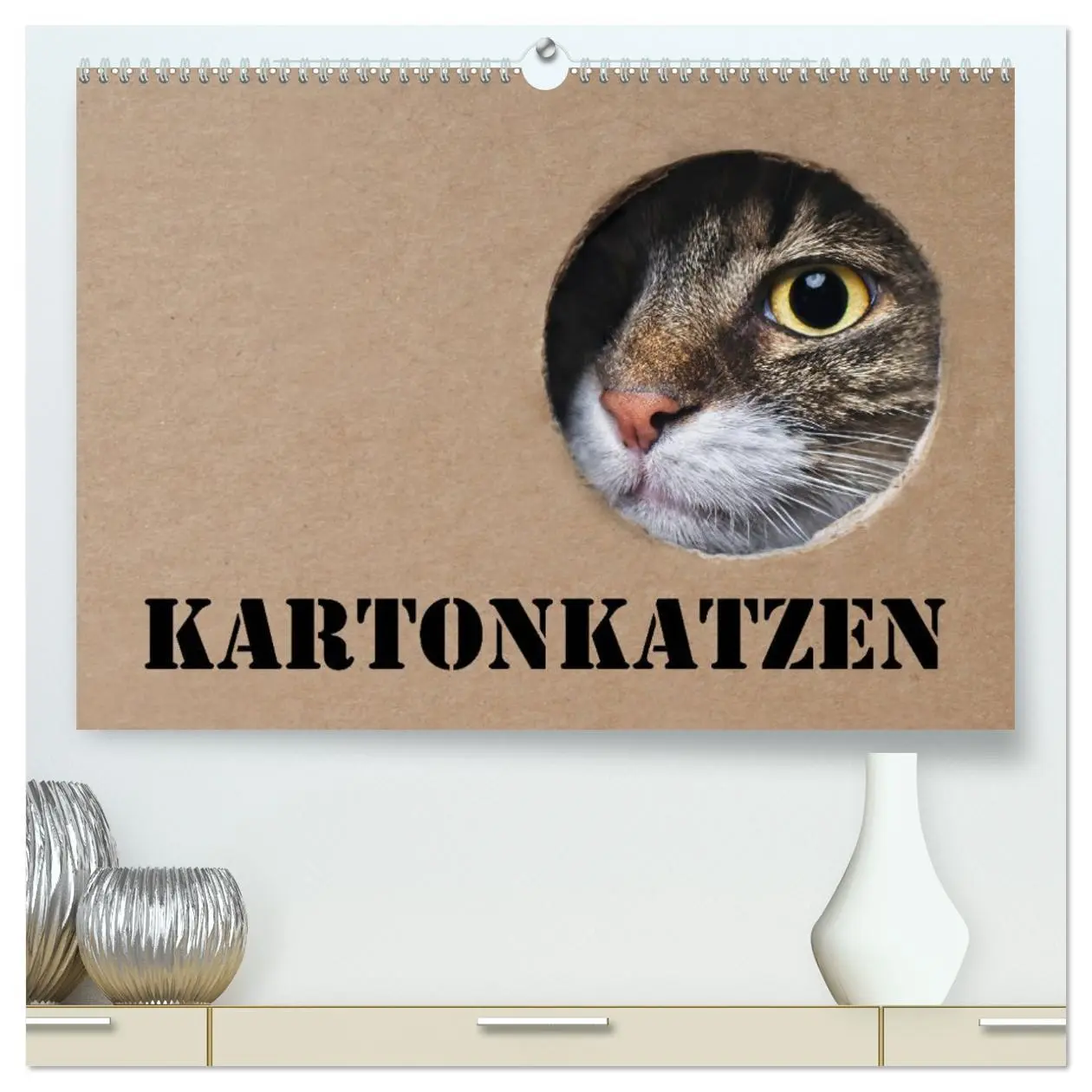 Cover: 9783457684276 | Karton Katzen (hochwertiger Premium Wandkalender 2026 DIN A2 quer),...