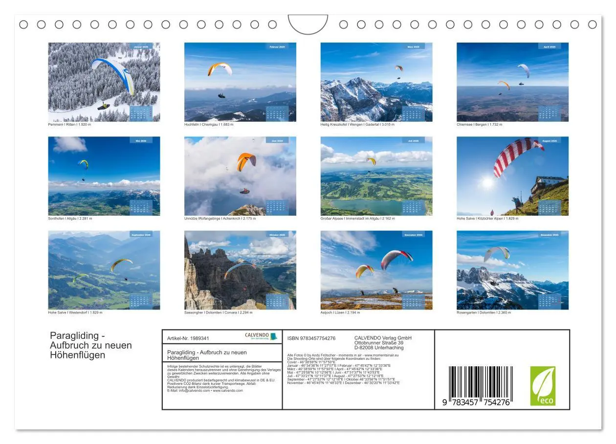 Bild: 9783457754276 | Paragliding - Aufbruch zu neuen Höhenflügen (Wandkalender 2026 DIN...