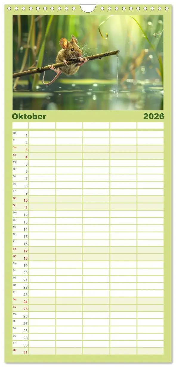 Bild: 9783516604276 | Familienplaner 2026 - Mäuse - neugierig unterwegs mit 5 Spalten...