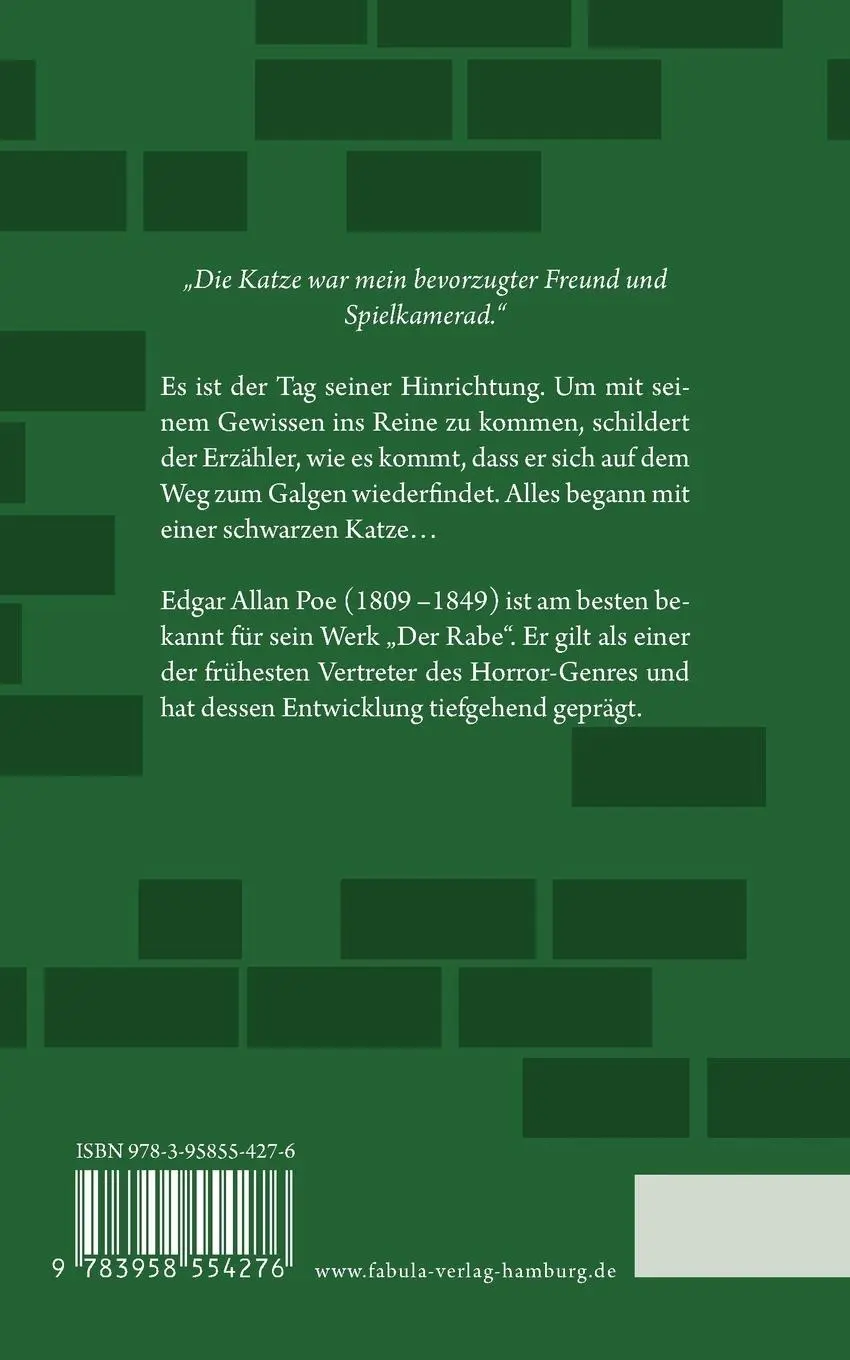 Rückseite: 9783958554276 | Die schwarze Katze | und andere Erzählungen | Edgar Allan Poe | Buch