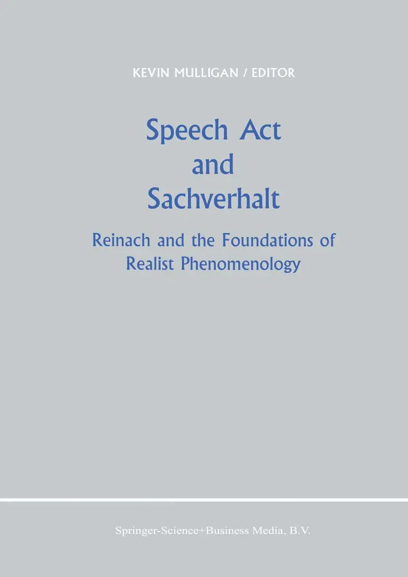 Cover: 9789024734276 | Speech Act and Sachverhalt | K. Mulligan | Buch | xiii | Englisch