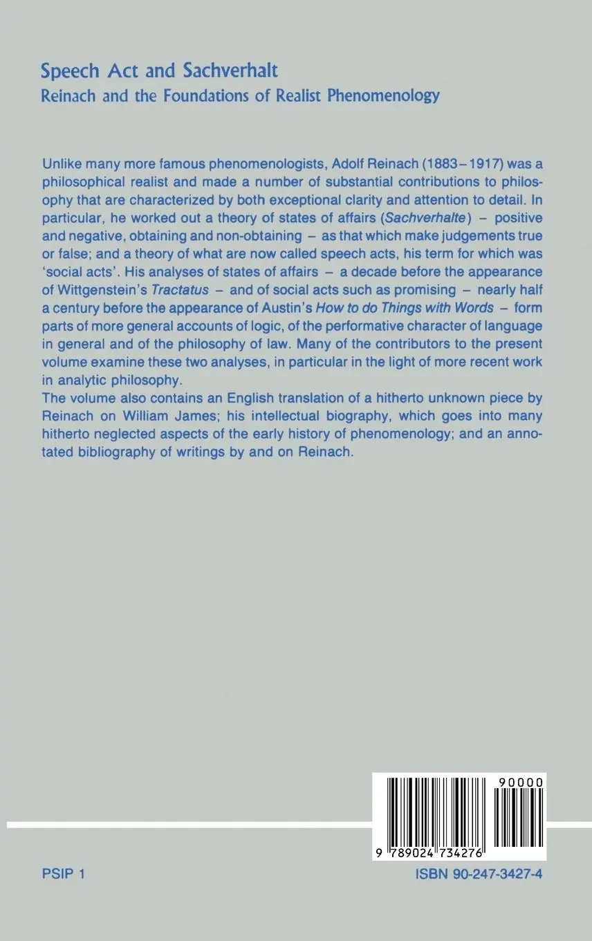 Rückseite: 9789024734276 | Speech Act and Sachverhalt | K. Mulligan | Buch | xiii | Englisch