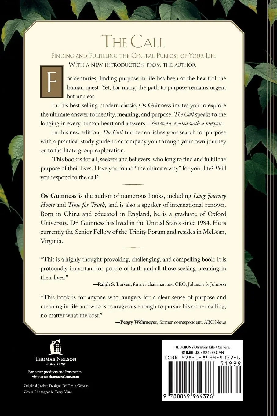 Rückseite: 9780849944376 | The Call | Finding and Fulfilling the Central Purpose of Your Life