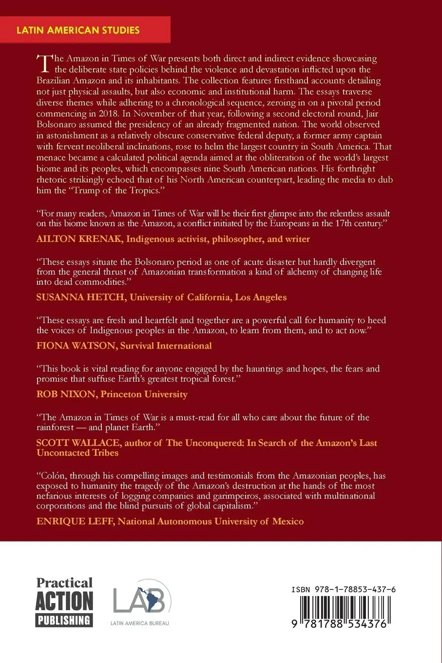 Rückseite: 9781788534376 | The Amazon in Times of War | Marcos Colón | Taschenbuch | Englisch