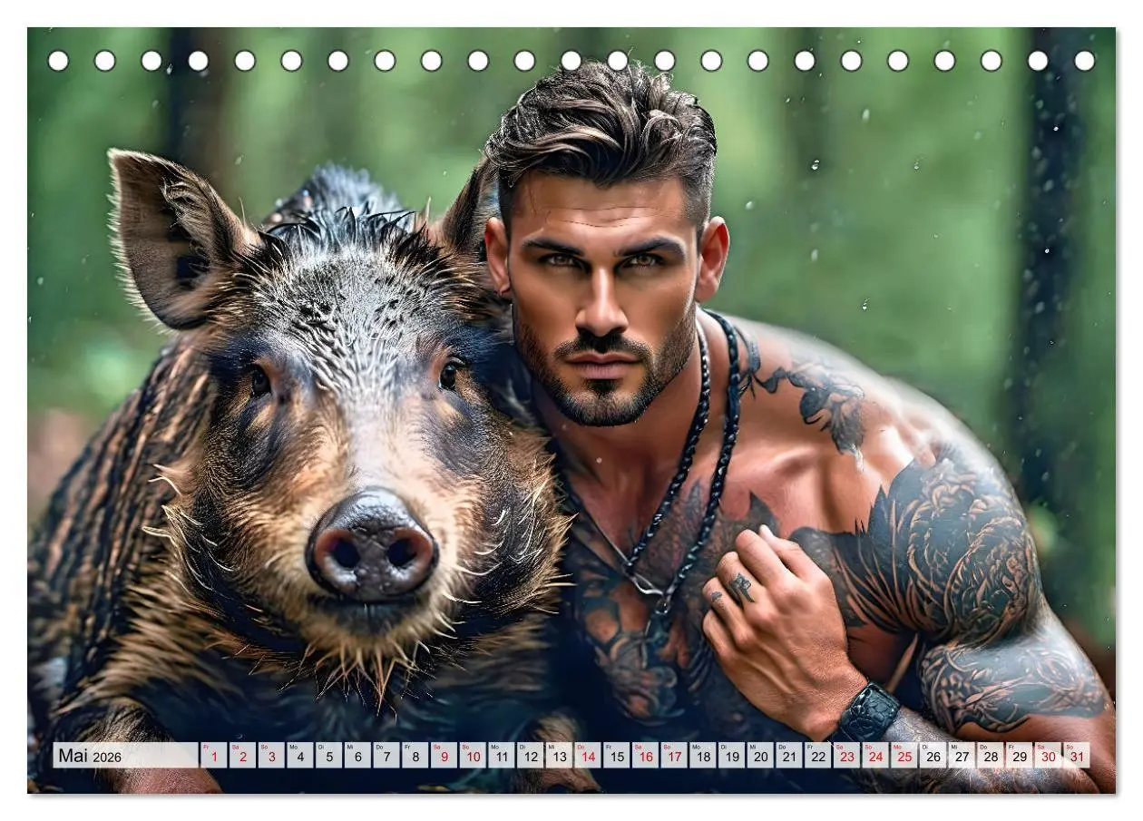 Bild: 9783457364376 | Naturburschen im Wald - Muskeln, Tattoos und Waldbewohner...
