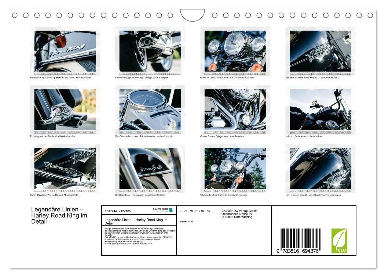 Bild: 9783516694376 | Legendäre Linien - Harley Road King im Detail (Wandkalender 2026...