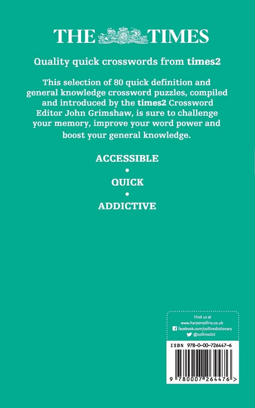 Rückseite: 9780007264476 | The Times Quick Crossword Book 12 | The Times Mind Games | Taschenbuch