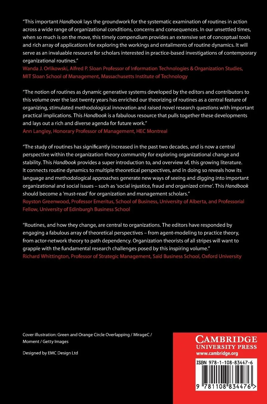 Rückseite: 9781108834476 | Cambridge Handbook of Routine Dynamics | Martha S. Feldman (u. a.)