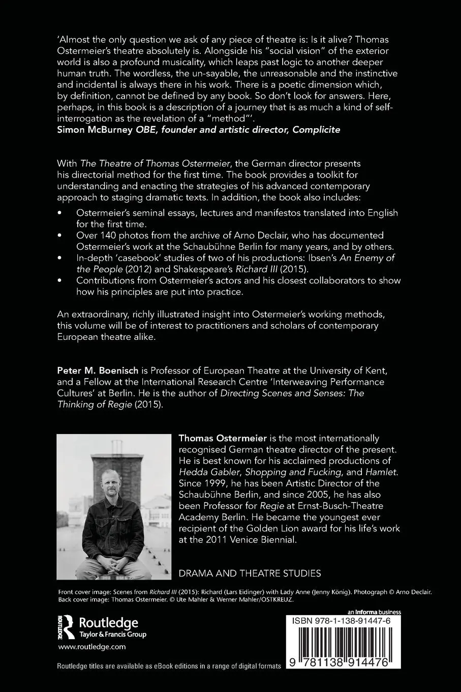 Rückseite: 9781138914476 | The Theatre of Thomas Ostermeier | Peter M Boenisch (u. a.) | Buch