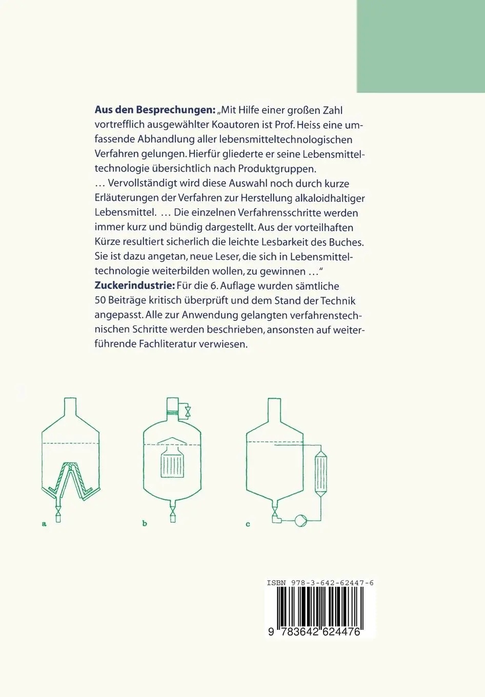 Rückseite: 9783642624476 | Lebensmitteltechnologie | Rudolf Heiss | Taschenbuch | xxiii | Deutsch