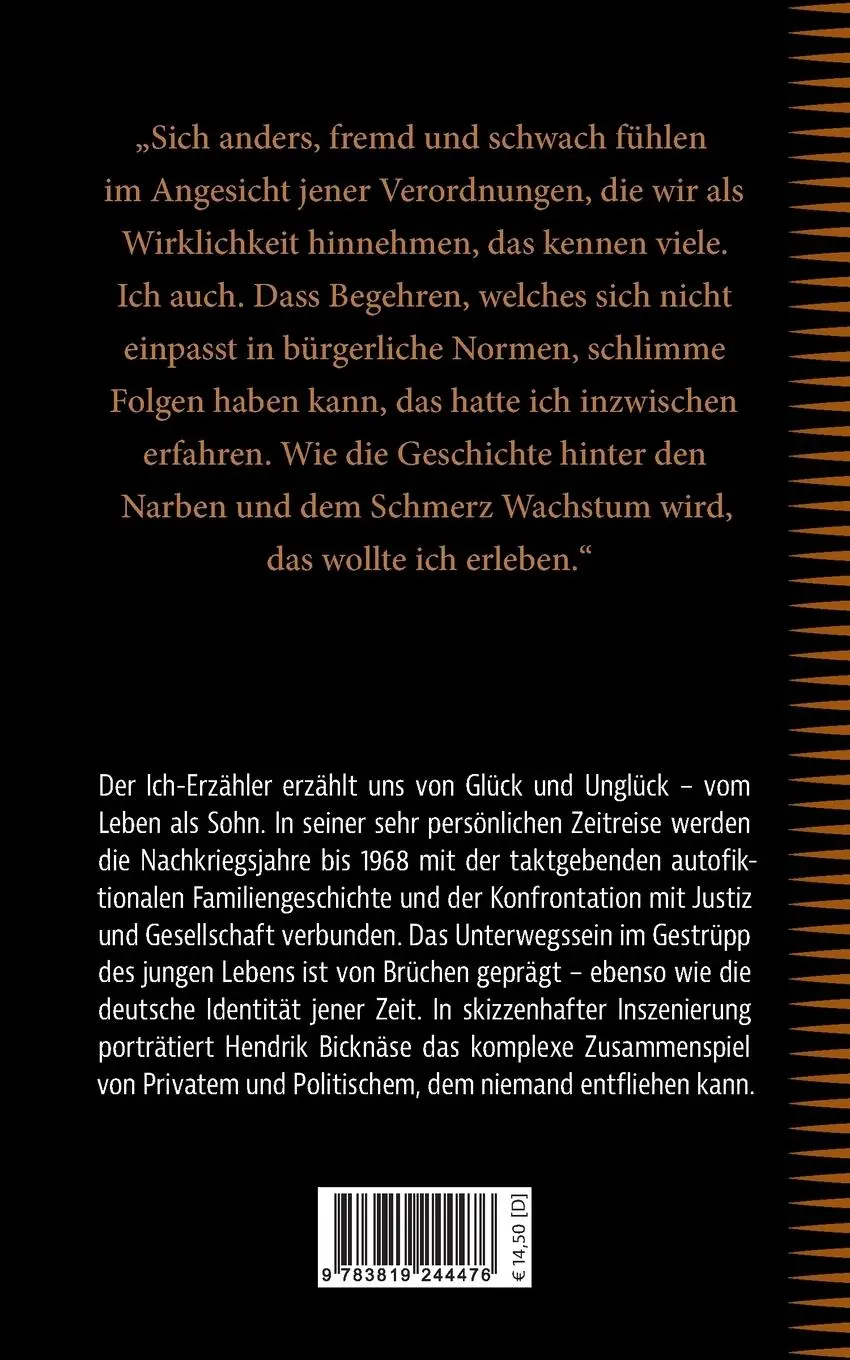 Rückseite: 9783819244476 | Deutscharbeit | Mein Leben als Sohn | Hendrik Bicknäse | Taschenbuch