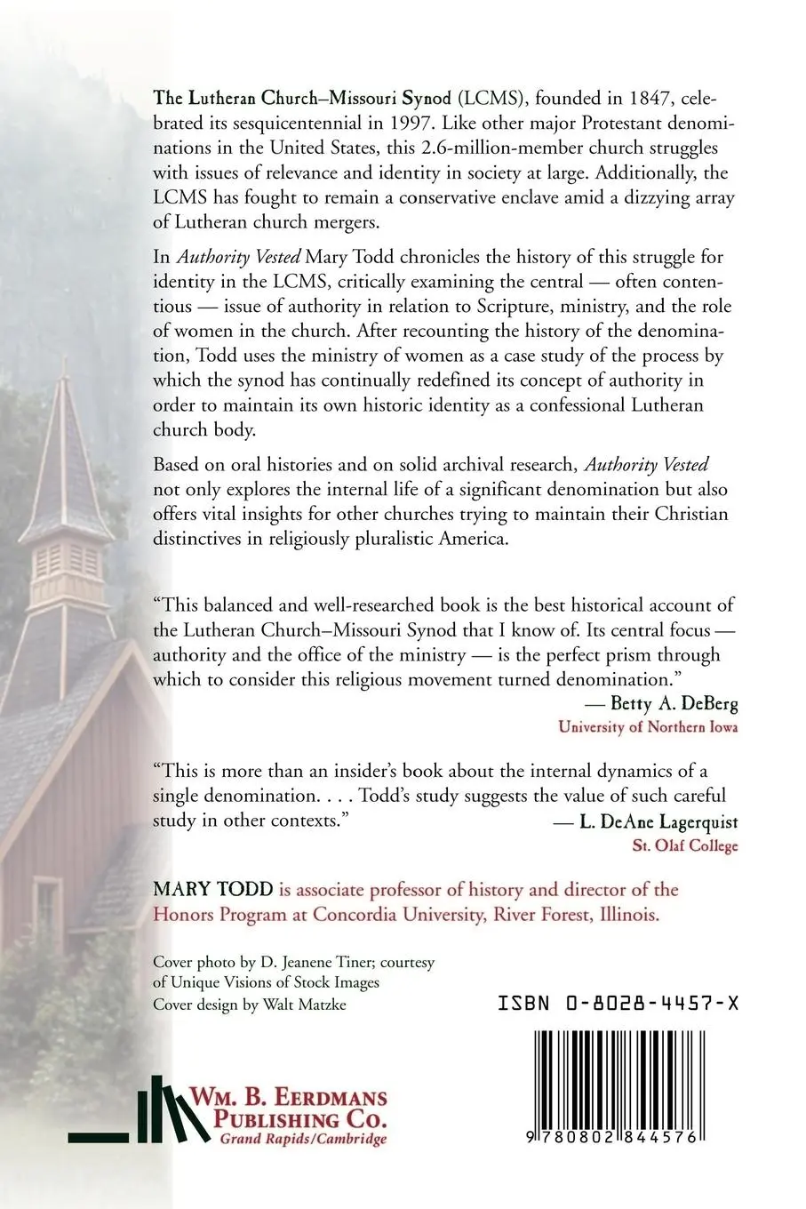 Rückseite: 9780802844576 | Authority Vested | Mary Todd | Taschenbuch | Kartoniert / Broschiert