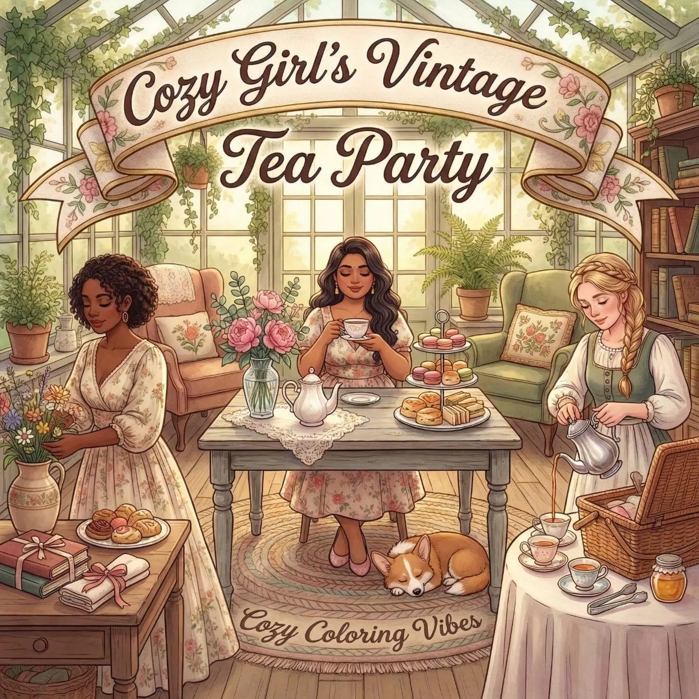 Cover: 9781965964576 | Cozy Girl's Vintage Tea Party | Cozy Coloring Vibes | Taschenbuch