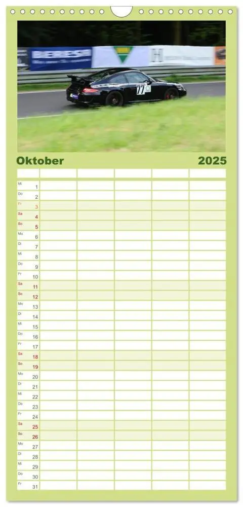 Bild: 9783457104576 | Familienplaner 2025 - Bergrennen und Rallye im Porsche mit 5...