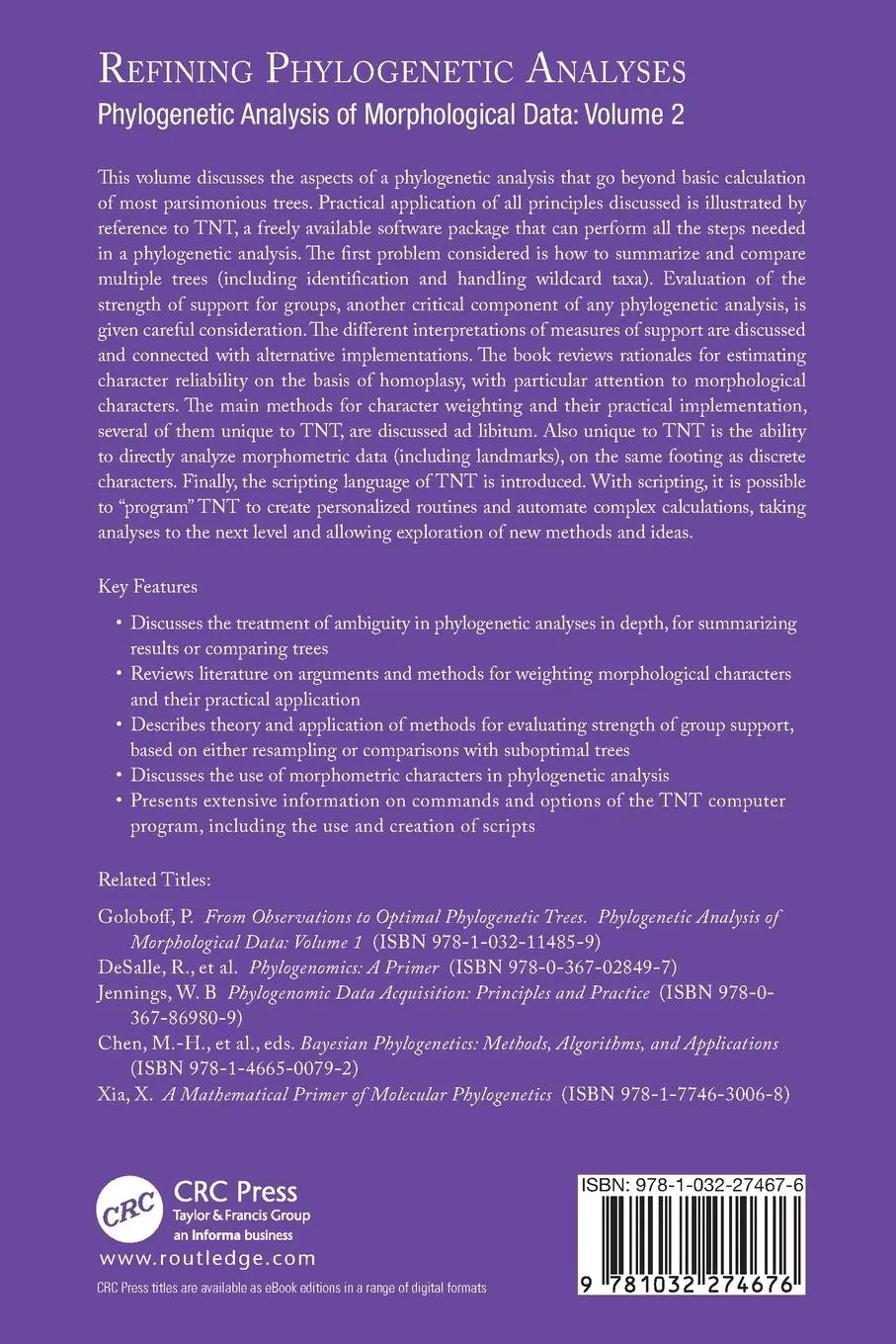 Rückseite: 9781032274676 | Refining Phylogenetic Analyses | Pablo A. Goloboff | Taschenbuch