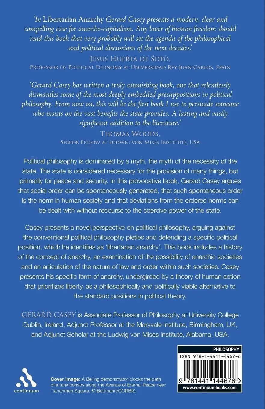 Rückseite: 9781441144676 | Libertarian Anarchy | Gerard Casey | Taschenbuch | Englisch | 2012
